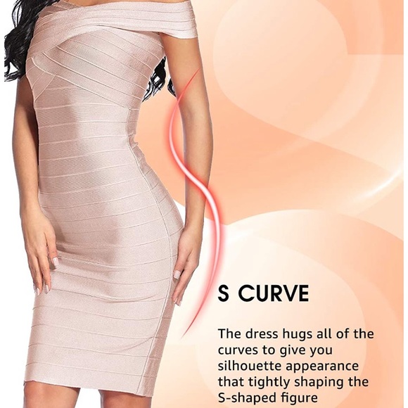 BEIGE Girls Night Out Bandage Dress *NEW* - Picture 6 of 7